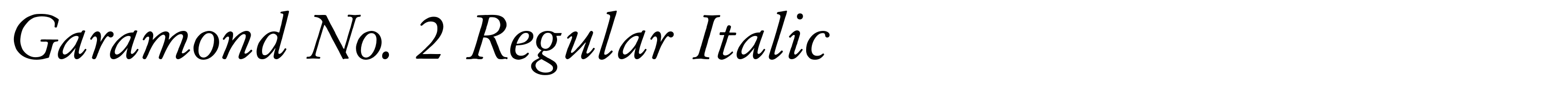 Garamond No. 2 Regular Italic
